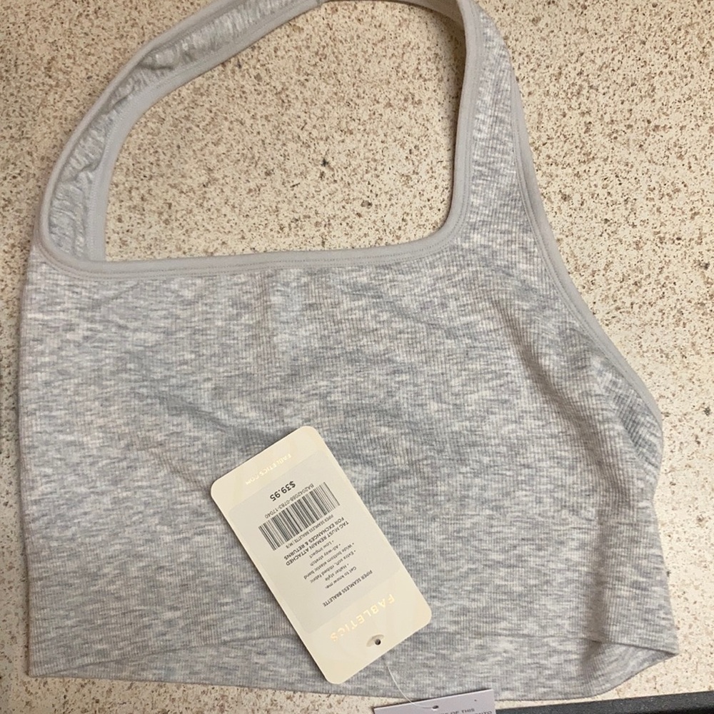 Fabletics grey ribbed halter